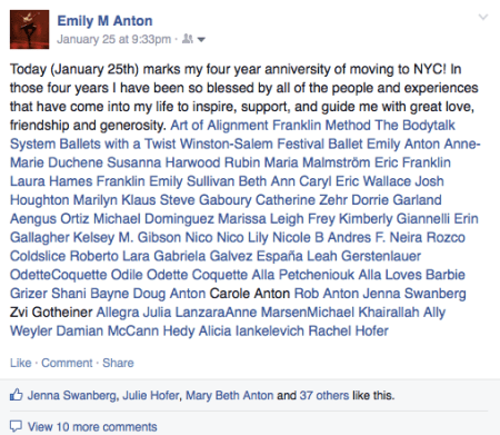 FB 4 year anniversary post